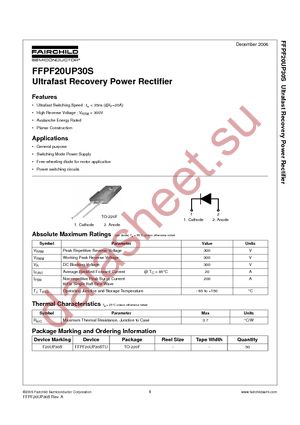 FFPF20UP30STU datasheet  